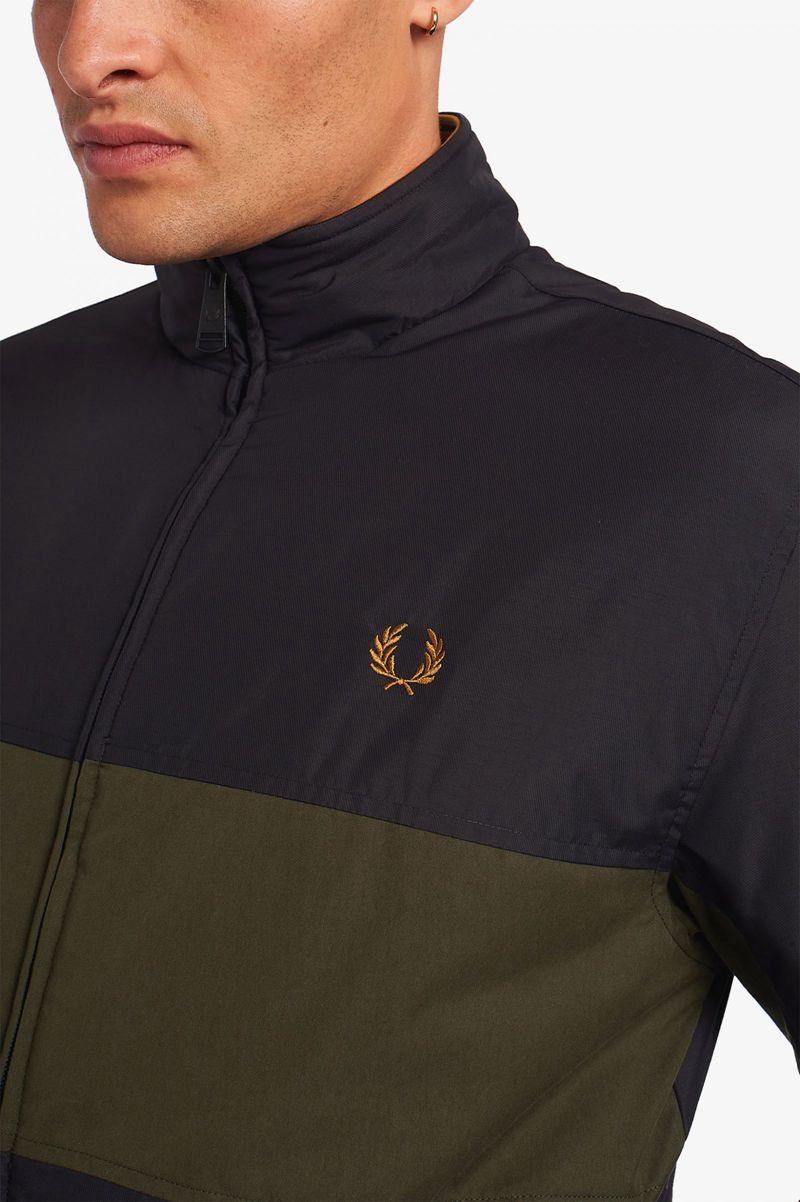 Black Fred Perry Colour Block Padded Brentham Men's Jackets | PH 1183EBCX